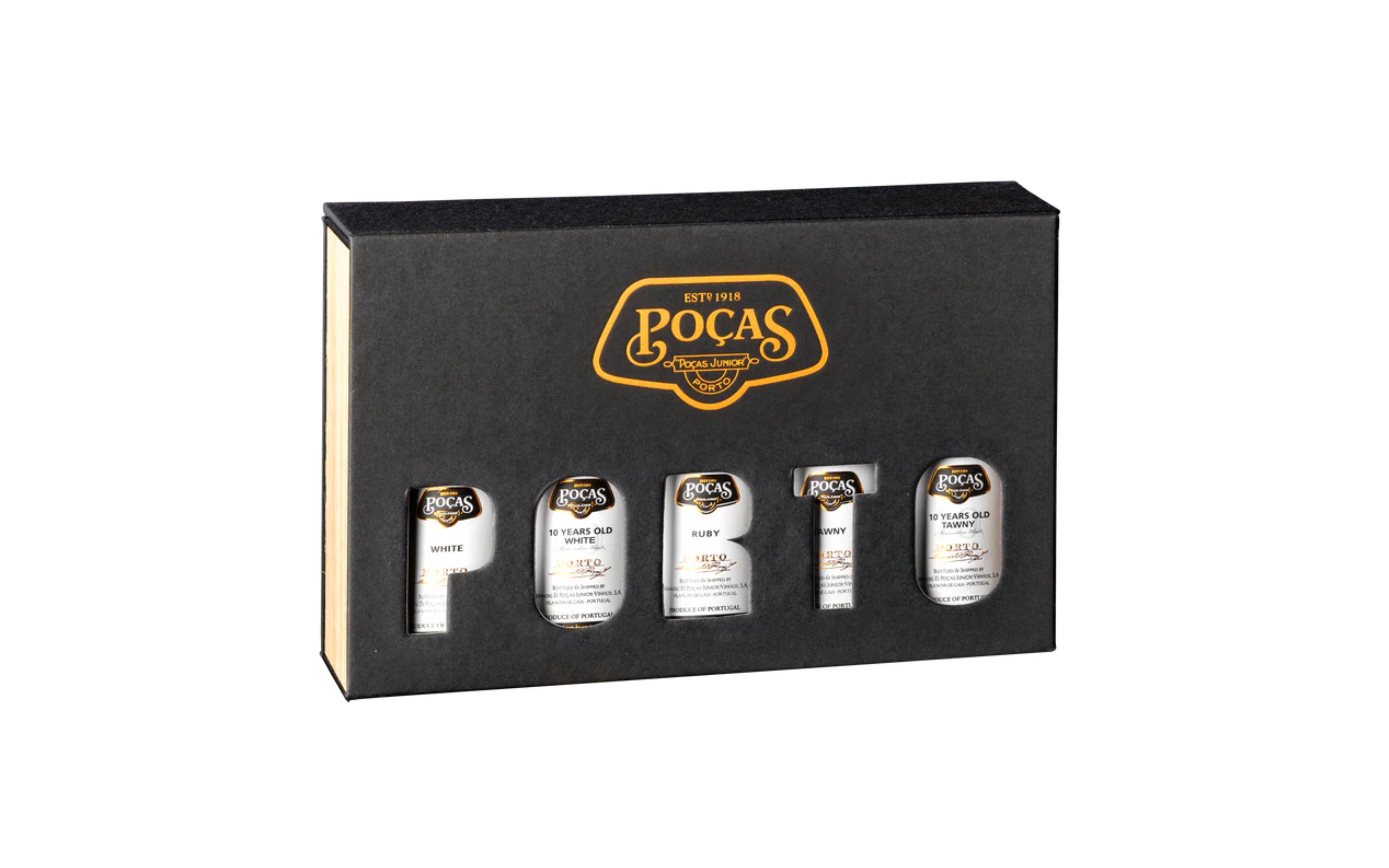 Pocas Miniature Port Collection Gift Box, Douro, Portugal 5 x 5cl bottles