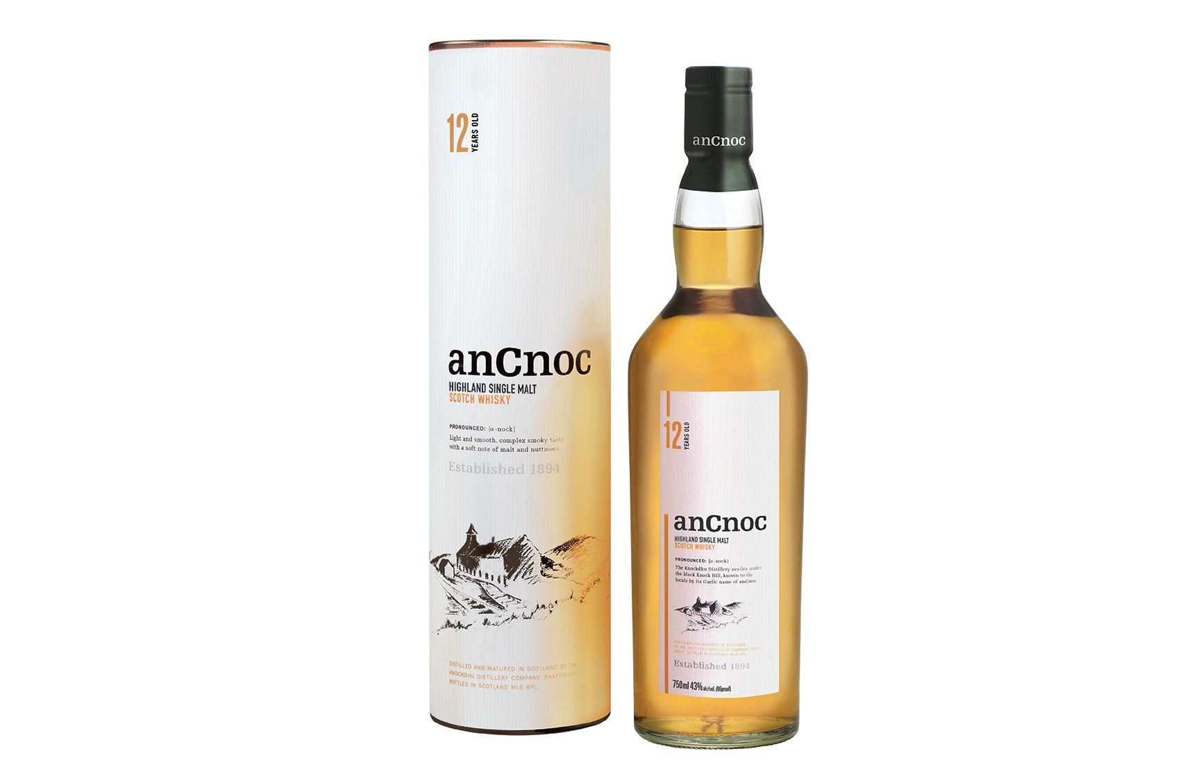 An Cnoc 12yo Highland Single Malt Whisky - 70cl bottle