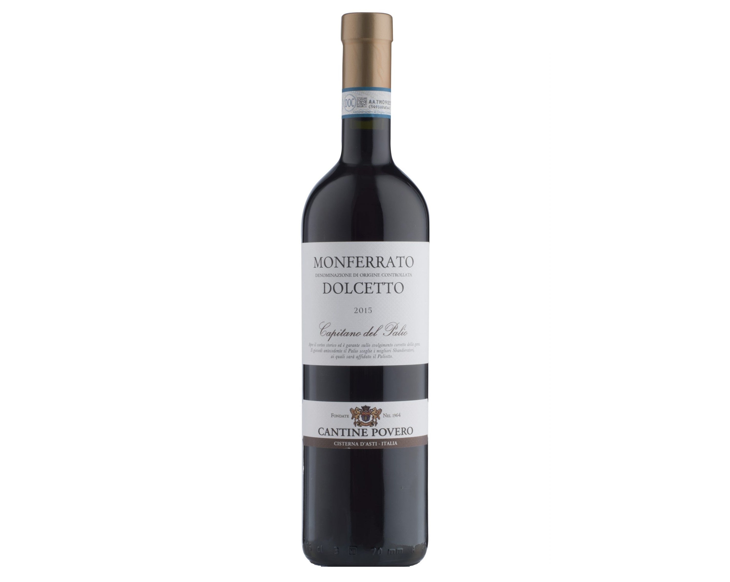 2022 Monferrato Dolcetto 'Capitano del Palio', Cantine Povero, Piedmont, Italy